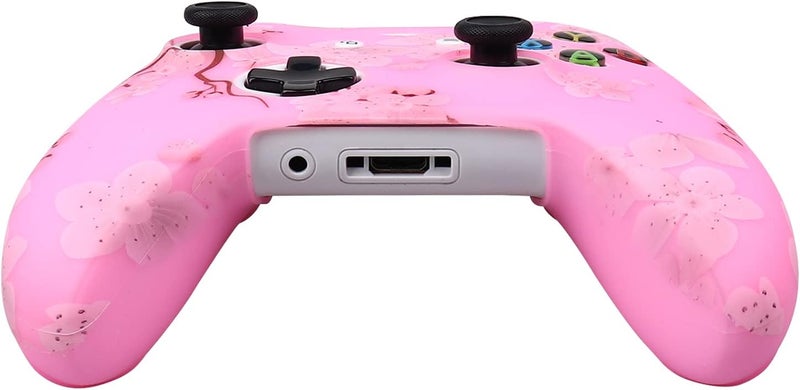 RALAN Cherry Blossoms Skin , Sakura Silicone Controller Cover Skin Protector Compatible for Xbox Ones Controller (Pink Pro Thumb Grip x 2 ,Pink Cat Grips x 2 ,Skull Cap x 2). - Image 5